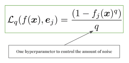 Generalized Cross-Entropy (GCE) Loss with its q parameter